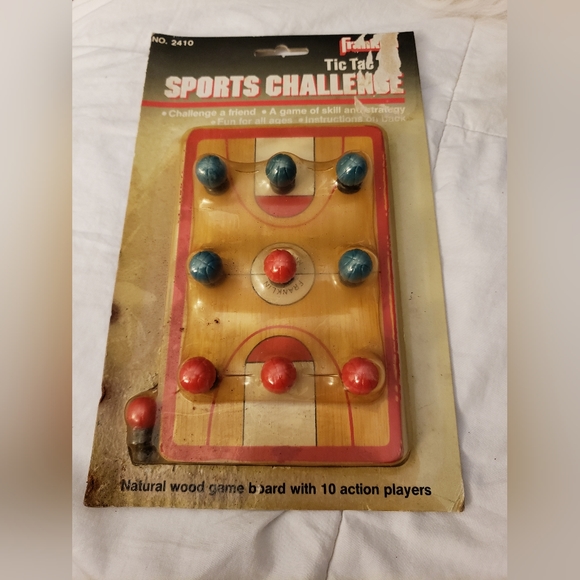 NEW Vintage Franklin Wood Tic-Tac-Toe Sports Challenge Game - Picture 2 of 4